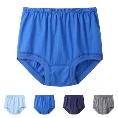 Men Middle Aged Elderly Briefs Knickers Cotton High Waist Panties Underwear • £4.80