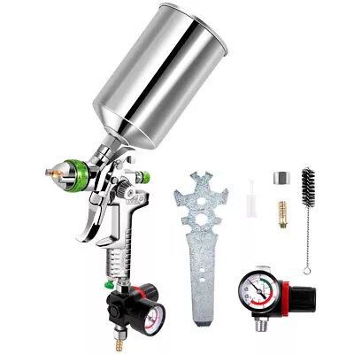 $33.59 • Buy 2.5mm HVLP Gravity Feed SPRAY GUN Kit W/Regulator Auto Paint Primer Metal Flake