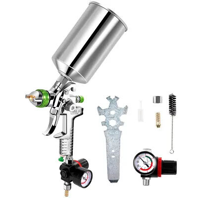 2.5mm HVLP Gravity Feed SPRAY GUN Kit W/Regulator Auto Paint Primer Metal Flake • $29.99