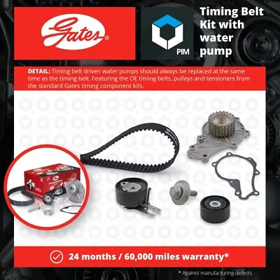 Timing Belt & Water Pump Kit Fits FORD FIESTA 1.4D 01 To 11 Set Gates 2008680 • £81.62