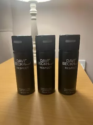 3 X DAVID BECKHAM RESPECT 150ML DEODORANT SPRAY BRAND NEW - Multi Buy  • £16.99