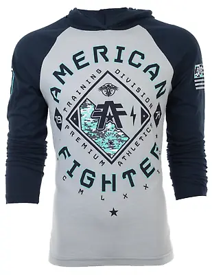 American Fighter Mens Long Sleeve Hoodie RICHMOND Shirt Premium Grey • $26.95