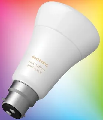 $53.95 • Buy PHILIPS Hue Colour + White 9W LED Bluetooth Smart Light Bulb B22 Bayonet BC NEW