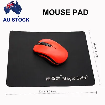 Black Mouse Mat Laptop Computer Office Mouse Pad Mat Anti-slip Rubber Mousepad • $4.99