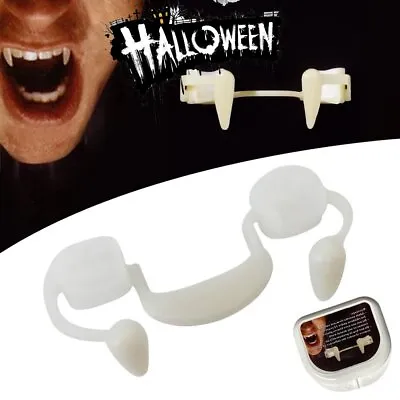 Halloween Cosplay Teeth Vampire Fangs Dentures Zombie Retractable GF • £4.24