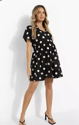 £11.99 • Buy Maternity Spot Button Through Smock Dress Size 14