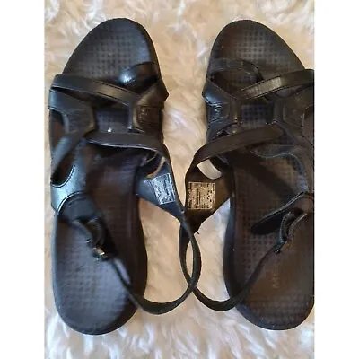 Merrell Agave Slingback Black Leather Peerformance Sandals • $18
