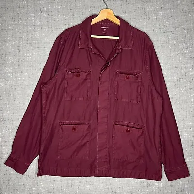 Bonobos Field Jacket Men's XL Burgundy Red Military Style 4-Pocket Slim Fit • $49.99