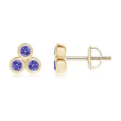 ANGARA Natural Tanzanite Round Stud Earrings For Women Girls In 14K Gold (2MM) • $296.10