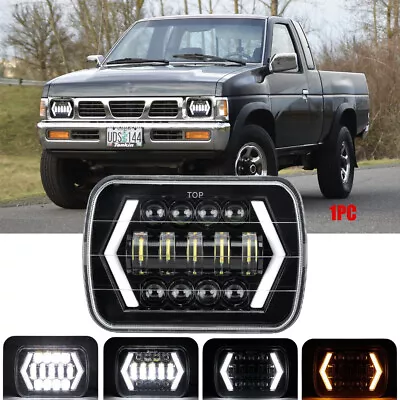 Fit Nissan D21 Pickup 1986-1994 Black 7x6  LED Headlight Hi-Lo DRL Turn Signal • $29.51