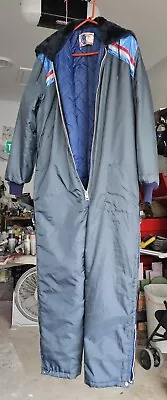 Vintage UPC Snowmobile Snow Suit Made In USA Blue One Piece W/Belt Men's Large • $49.99