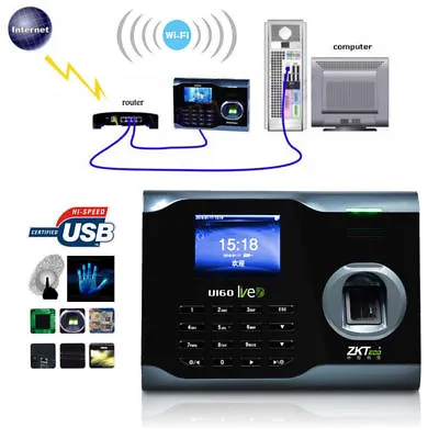 £174.99 • Buy Biometric WIFI Employee Attendance Fingerprint Scanner Clocking In Machine UK