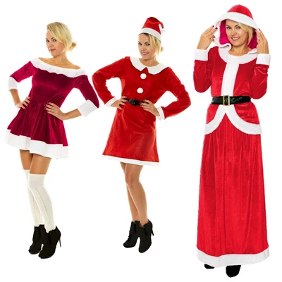 £13.99 • Buy Miss Santa Costume Women Mrs Claus Father Christmas Xmas Fancy Dress Outfit Elf 