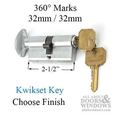 Marks Euro Slimline Profile Cylinder W/ Thumb Kwikset Key - Choose Color • $44