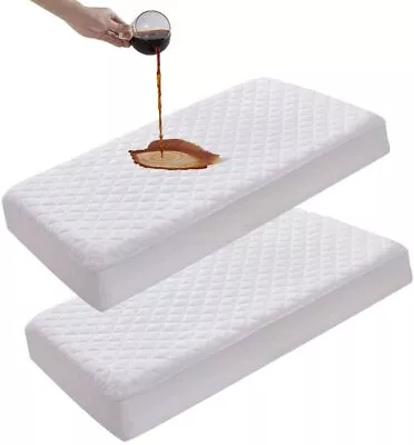 Extra Deep Quilted Mattress Protector Fitted Sheet Cover Cot Single Double King. • £8.99