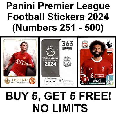 Panini Football English Premier League 2024 Stickers (Numbers 251 To 500) • £1