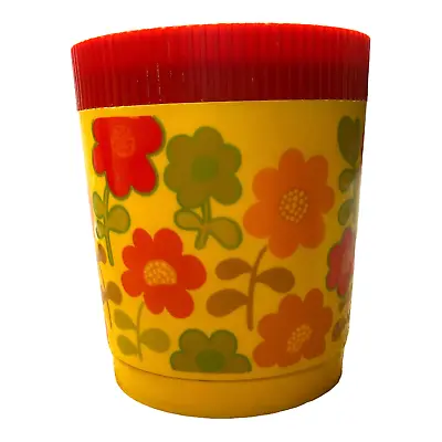 Alladinware Stackable Canister 70s Yellow Floral Vintage MCM Funky Hippie Funky • $20.99