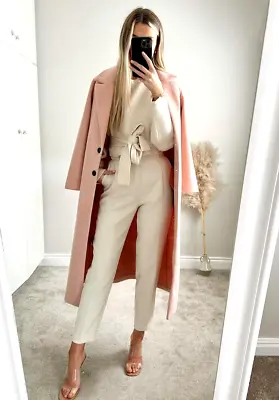 Zara Woman Nwt Long Buttoned Coat Pink Marl 5070/151 Xl • $99.99