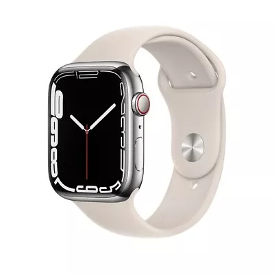 Apple Watch Series 7 GPS + LTE W/ 41MM Starlight Aluminum Case Starlight Sport • $189.93