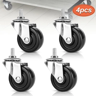£9.39 • Buy 4 X Heavy Duty 50mm Rubber Swivel Castor Wheels Trolley Furniture Dolly Caster