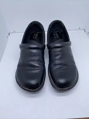 Born BOC Comfort Clogs Shoes Womens Size 7 M Black Leather • $15.43