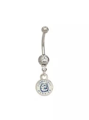 Uconn Huskies Connecticut Body Jewelry Stainless Curved Navel Barbell Belly Ring • $7.50