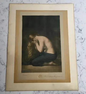 Antique 19th Century Morris & Bendien Art Print The Weeping Magdalene Heuner  • $212.46