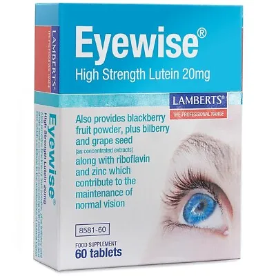 Lamberts Eyewise High Strength Lutein 20mg 60 Tablets • £21.99