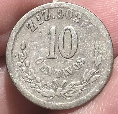 MEXICO KM403 10 Centavos 1896 ZsZ Silver • $7