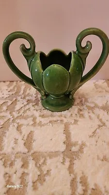 Very Nice Camark Green Trophy Planter/Vase With Handles #505! • $15