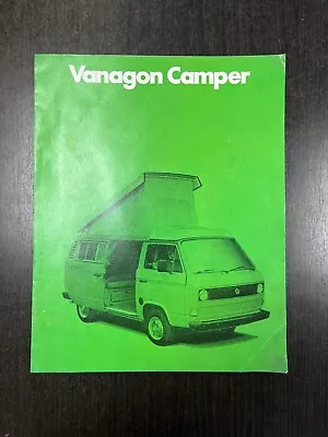 Vintage 1980 Volkswagen Vanagon Camper Dealer Sales Brochure Promotional VW • $12.50