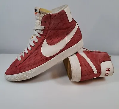 £17 • Buy Vintage Nike Blazer Mid Suede Red & White Trainers  Uk Size 8 / EU 42.5