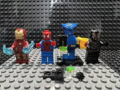 Lego Marvel Super Heroes Minifigures Lot Ironman Black Panther Spider-Man Beast • $42.73