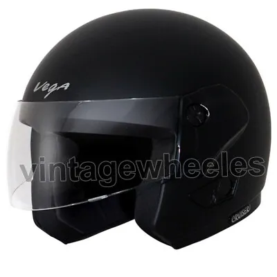 Vega Cruiser Dull Black Open Face Helmet • $102.97