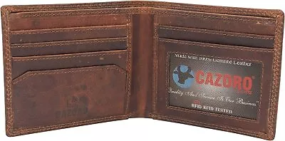 RFID Blocking Slim Thin Bifold Credit Card ID Vintage Leather Wallet For Men... • $19.99