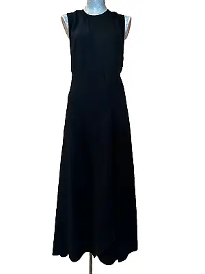 Victoria Beckham - $1190 Crew Neck Midi Open Back Dress - Black Uk 12 • $225