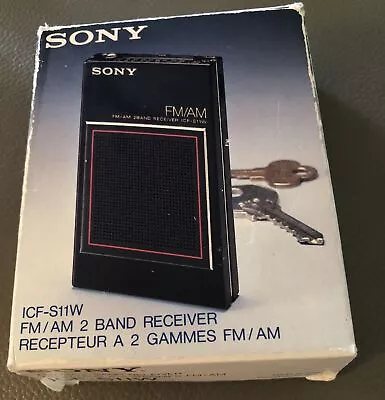 Vintage Sony ICF-S11W FM/AM 2 Band Receiver Radio WORKS • $16.95