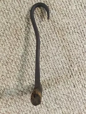 Vintage Hay Bale Ice Meat Hook W/ Wooden Handle 13  Long • $15