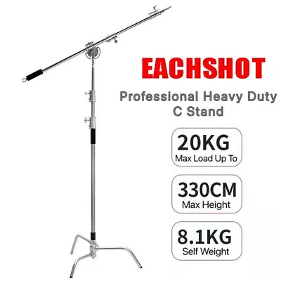 Stainless Steel Tripod Heavy Duty C-Stand Adjustable With Boom Arm For Studio AU • $170.50