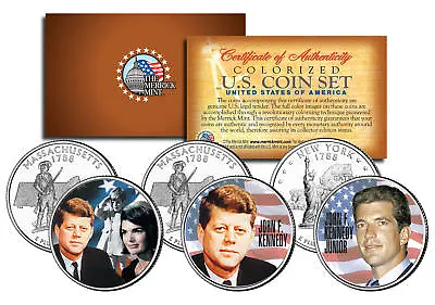 JOHN F KENNEDY Statehood Quarters US 3-Coin Set With JOHN JUNIOR & JACQUELINE • $9.95