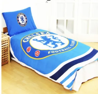 Official Chelsea FC Pulse Reversible Single Duvet Quilt Cover And Pillowcase Set • £23.27