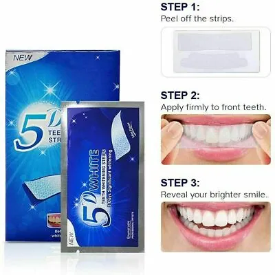 $8.79 • Buy 14X 5D Teeth Whitening Strips Advanced Professional Tooth Bleaching Whiten Gel