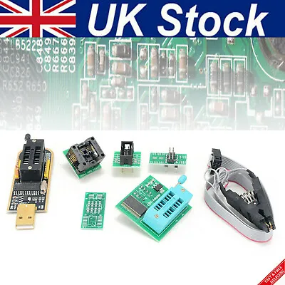 USB Ch341a Bios Eeprom Programmer + Soic8 Clip + Soic8 Adapter + 1.8v Adapter • £15.49