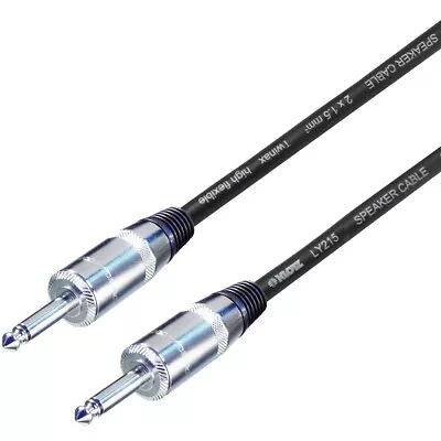 2m Jack To Jack 1/4  Amp Cab Speaker PA Lead Rean 2 Core 1.5mm² Cable HQ Nickel • £10.49