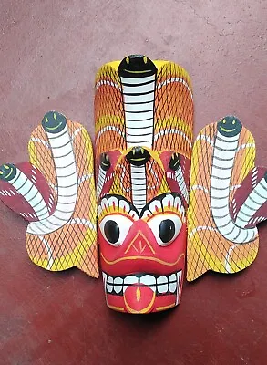Sri Lankan Wooden Hand Carved Traditional Gara Yaka /Demon Mask Wall Decor QUALI • $20