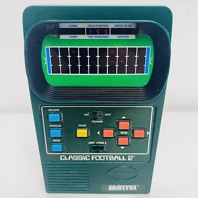 Mattel Classic Football 2 Handheld Electronic Video Game W/Batts Tested/Working • $28.60