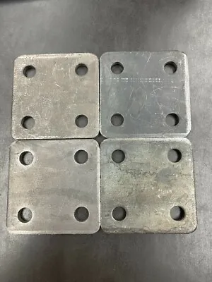 4PACK STEEL FLAT SQUARE METAL BASE PLATE 3  X 3  X 3/16  THICK 3/8  HOLE ANCHOR • $18.99