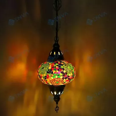 £48.95 • Buy Turkish Moroccan Mosaic Ceiling Hanging Pendant Light Fixture Lamp - Free Bulb