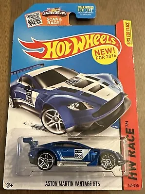 Hot Wheels 2015 HW Race Aston Martin Vantage GT3  First Edition 2015 Blue  • $3