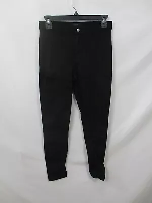 J Crew Pants Womens 4 Black Skinny Pixie Zip Dress Flat Front Button Viscose • $21.99